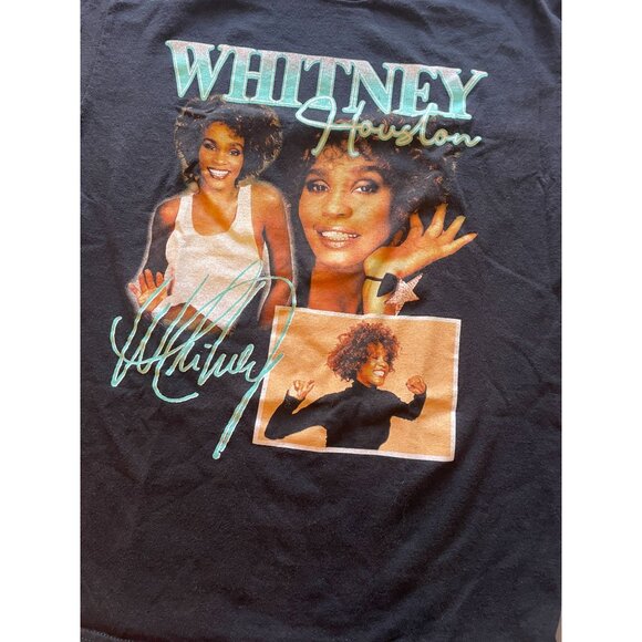 Whitney Houston Medium screen print short sleeve crew neck tee signature - Picture 2 of 6